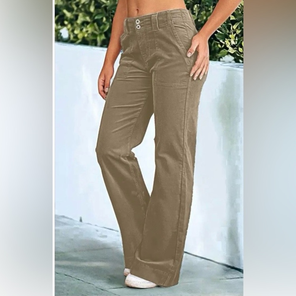 Plus Size Flamingals Corduroy Dual Button Fly  Flare Pants Size 2X 14-16 NWT